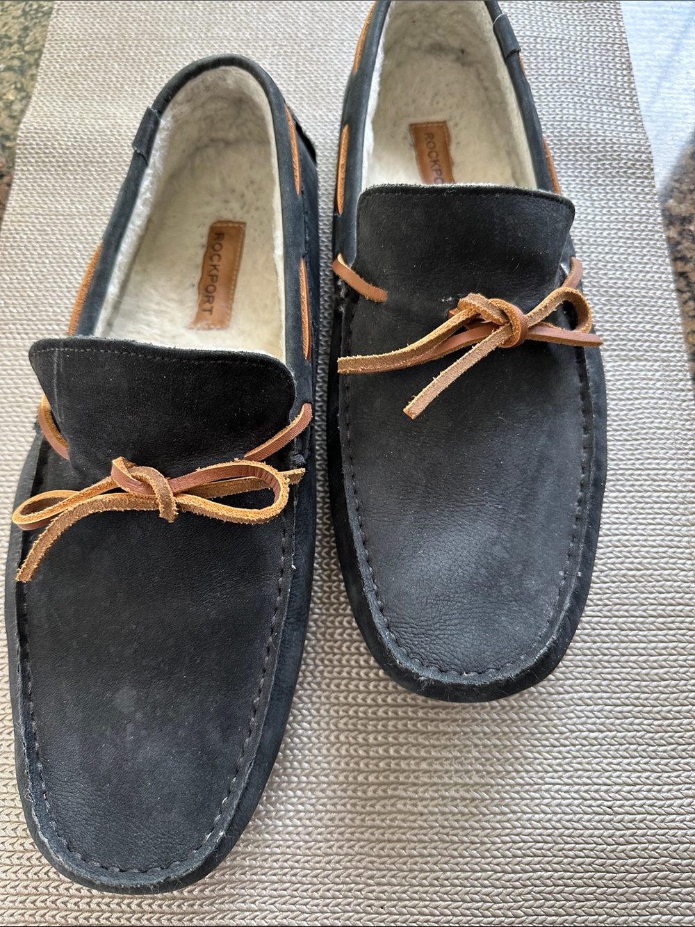 Rockport Navy Suede Moccasin Loafer Slippers